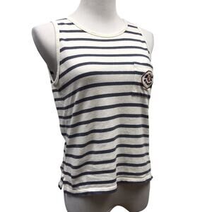 Madewell Top Womens Small Tank White Gray Striped